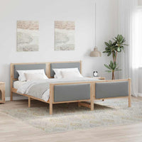Struttura del letto Grigio chiaro 180 x 200 cm Tessuto