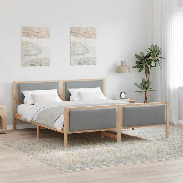 Struttura del letto Grigio chiaro 180 x 200 cm Tessuto
