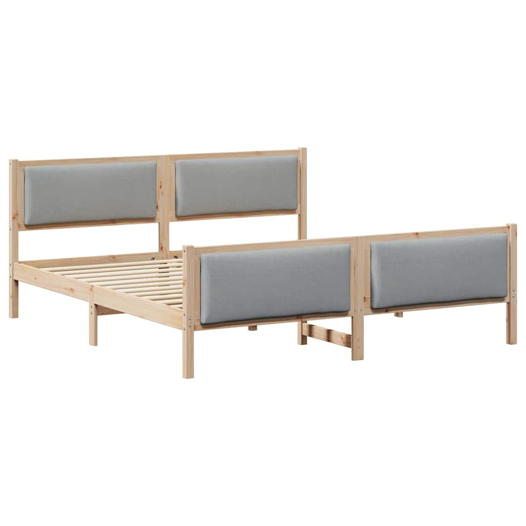 Struttura del letto Grigio chiaro 180 x 200 cm Tessuto