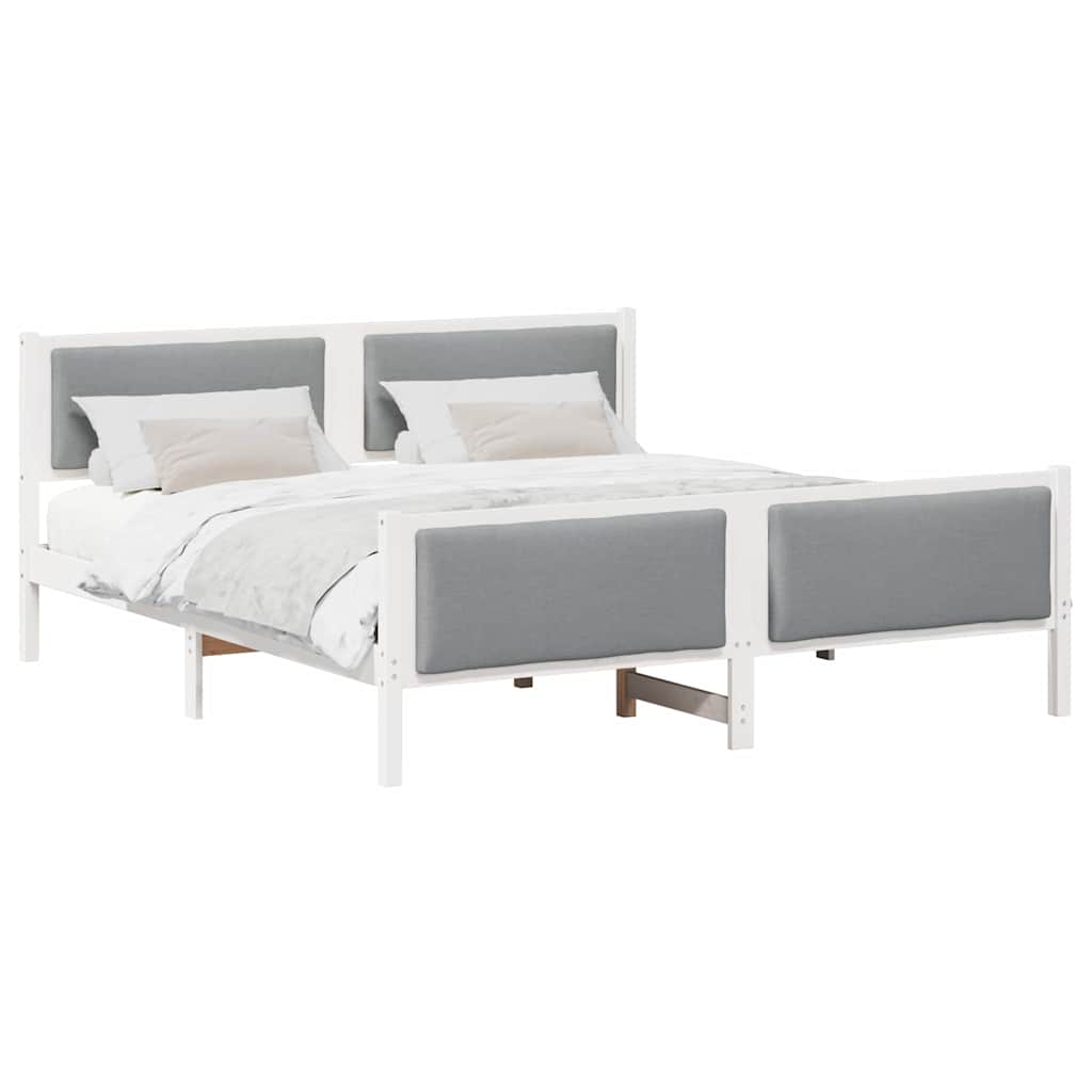Struttura del letto Grigio chiaro 180 x 200 cm Tessuto