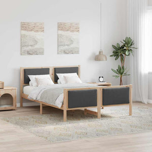 Struttura del letto Grigio scuro 160 x 200 cm Tessuto