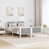 Struttura del letto Grigio chiaro 150 x 200 cm Tessuto