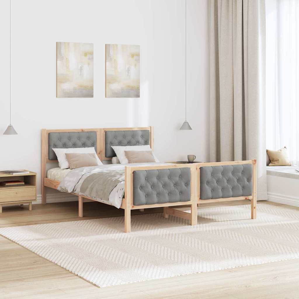 Struttura del letto Grigio chiaro 150 x 200 cm Pino massello