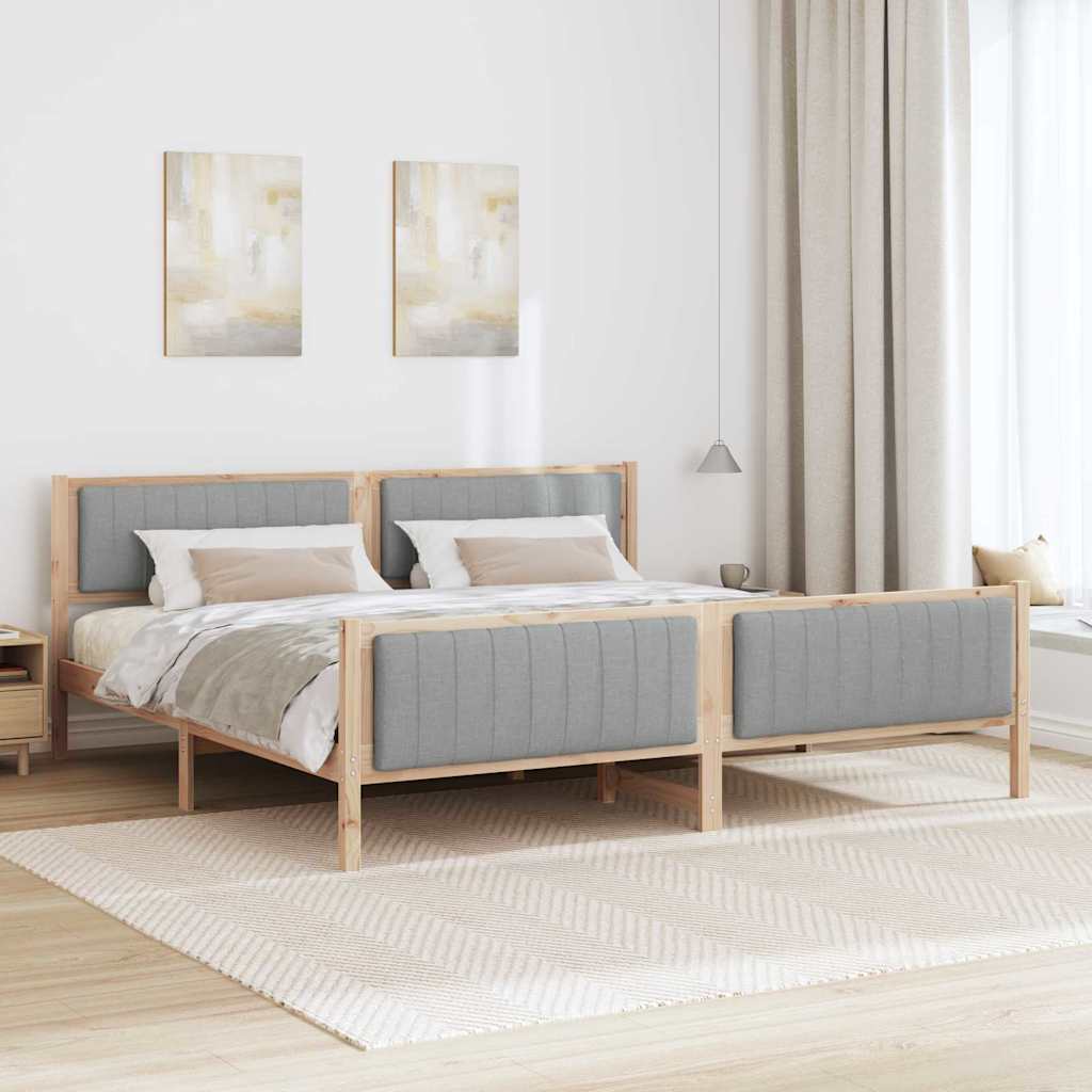 Struttura del Letto Marrone e grigio chiaro 200 x 200 cm