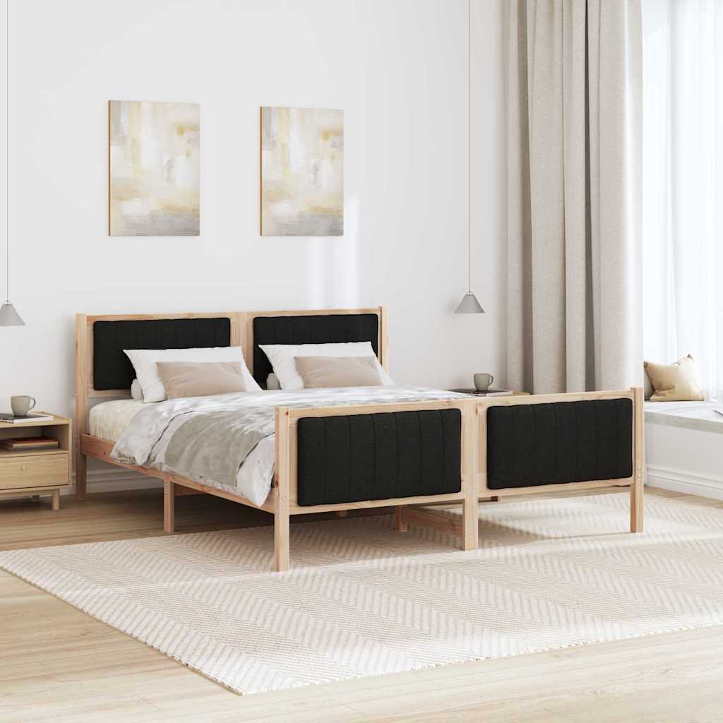 Struttura del Letto con testiera Marrone e nero 160 x 200 cm