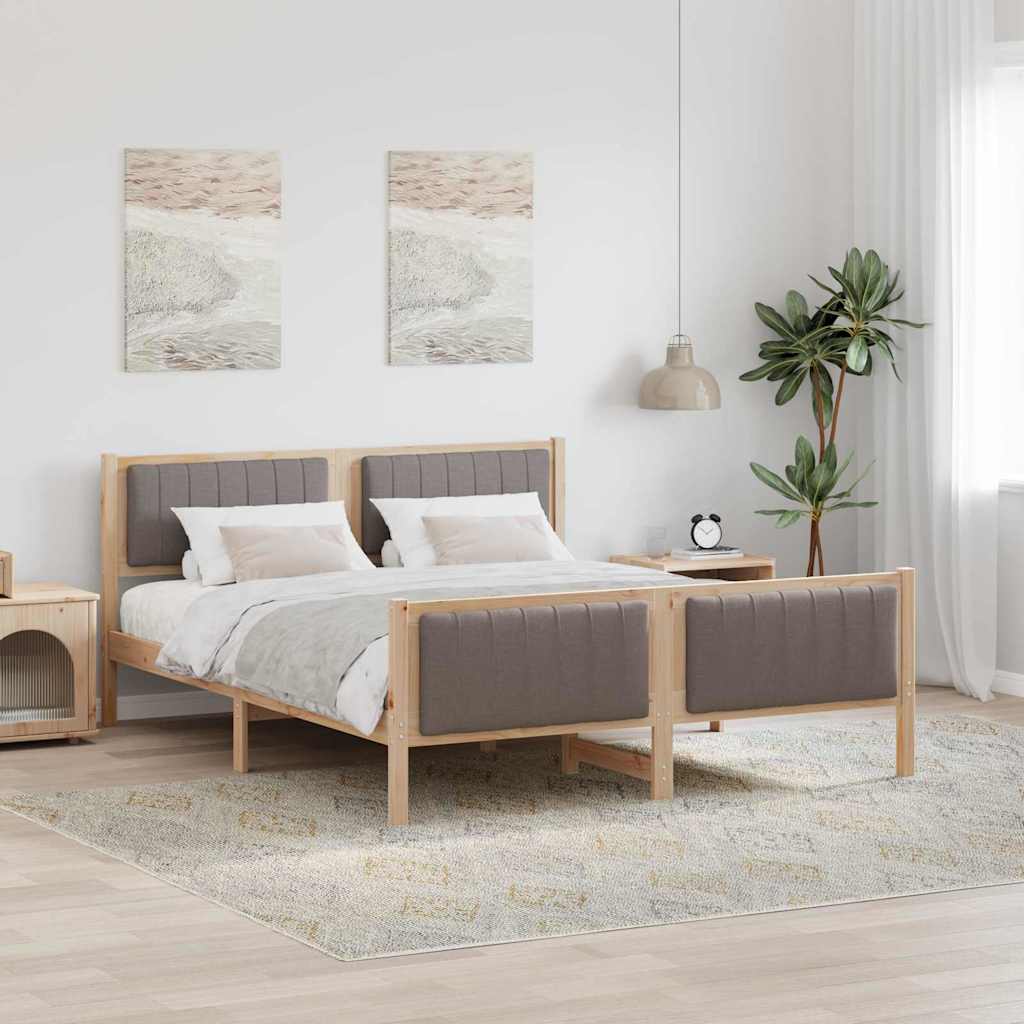 Struttura del Letto con testiera Marrone e taupe 160 x 200 cm