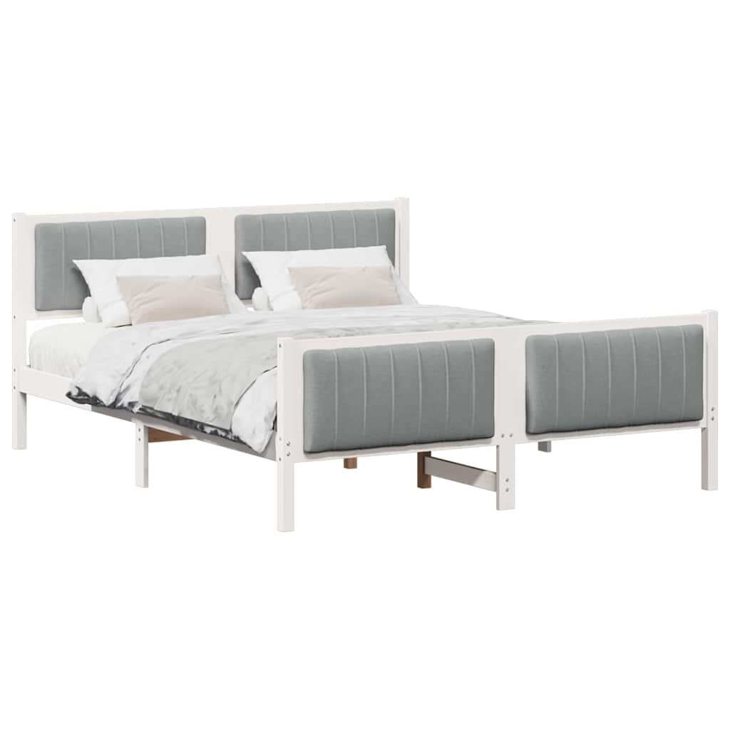 Struttura del Letto Bianco e grigio chiaro 160 x 200 cm