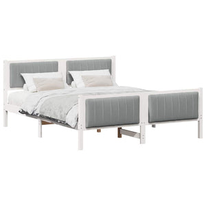 Struttura del Letto Bianco e grigio chiaro 160 x 200 cm