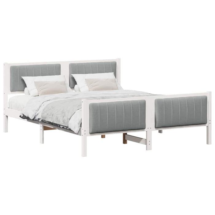 Struttura del Letto Bianco e grigio chiaro 160 x 200 cm