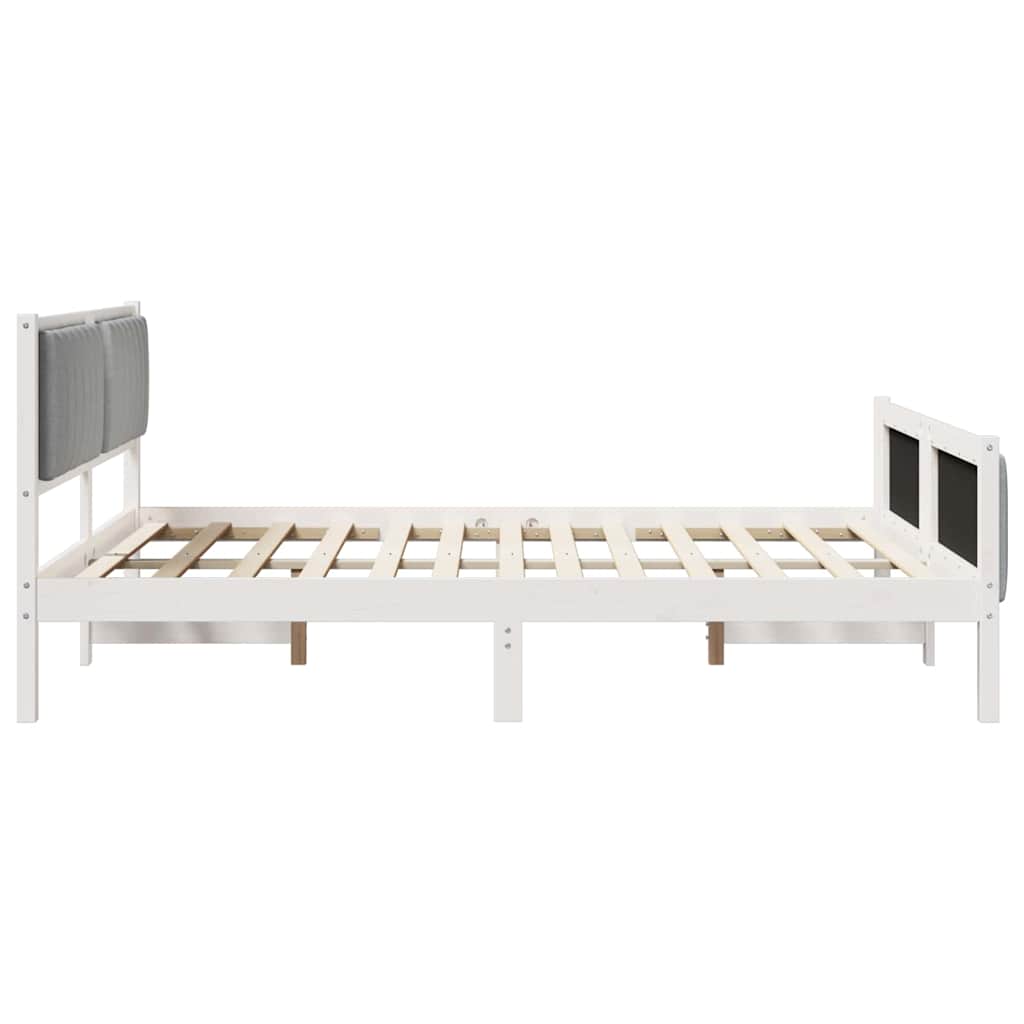 Struttura del Letto Bianco e grigio chiaro 160 x 200 cm