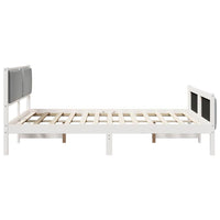 Struttura del Letto Bianco e grigio chiaro 160 x 200 cm