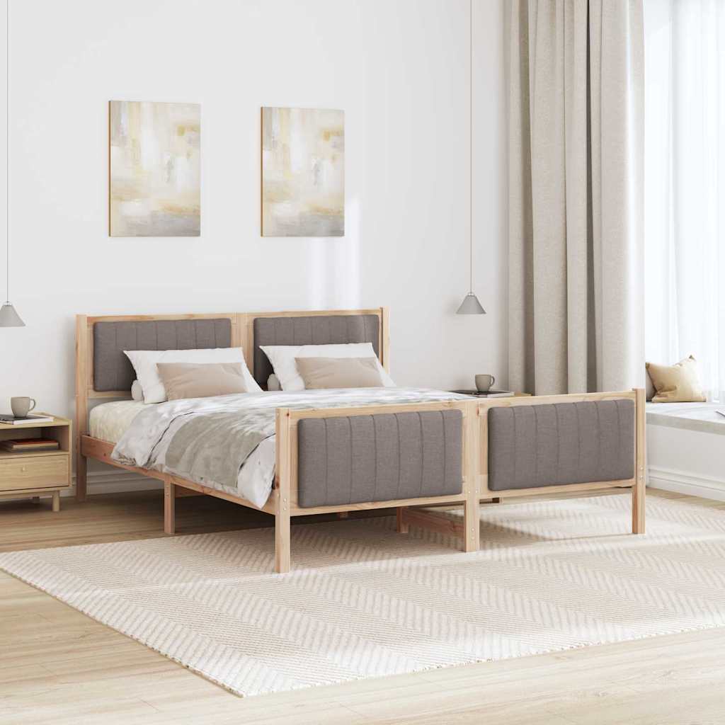 Struttura del Letto con testiera Marrone e taupe 150 x 200 cm
