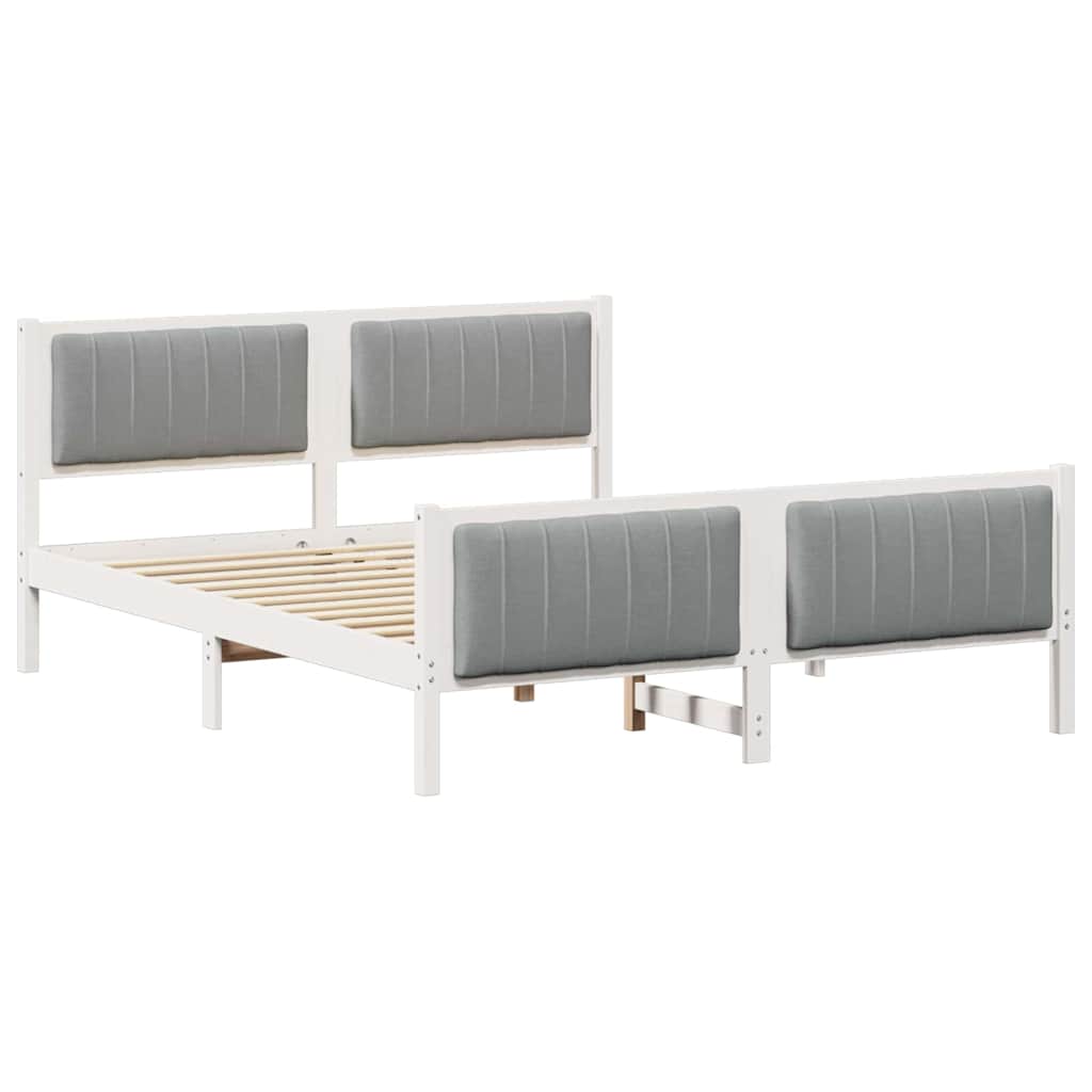 Struttura del Letto Bianco e grigio chiaro 150 x 200 cm