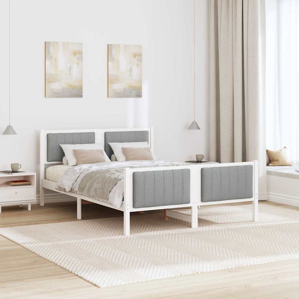 Struttura del Letto Bianco e grigio chiaro 140 x 200 cm