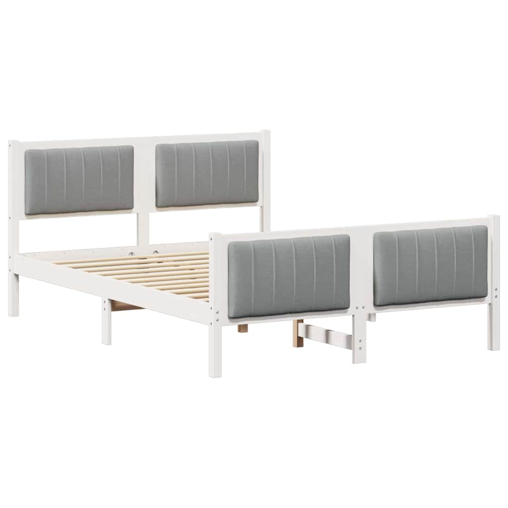 Struttura del Letto Bianco e grigio chiaro 140 x 200 cm