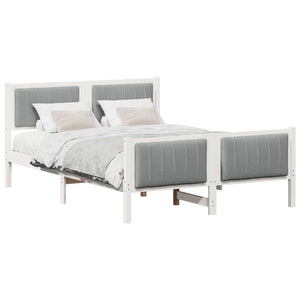 Struttura del Letto Bianco e grigio chiaro 140 x 200 cm