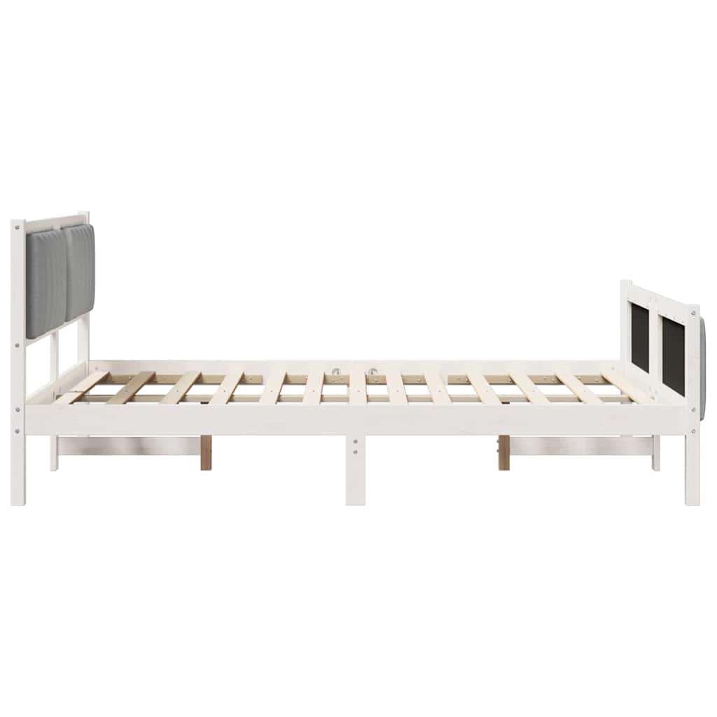 Struttura del Letto Bianco e grigio chiaro 140 x 200 cm