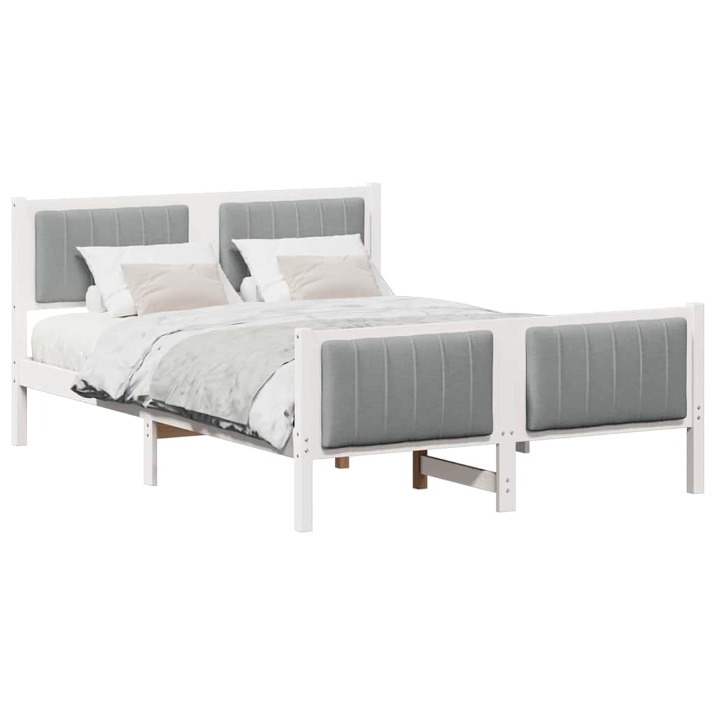 Struttura del Letto Bianco e grigio chiaro 140 x 190 cm