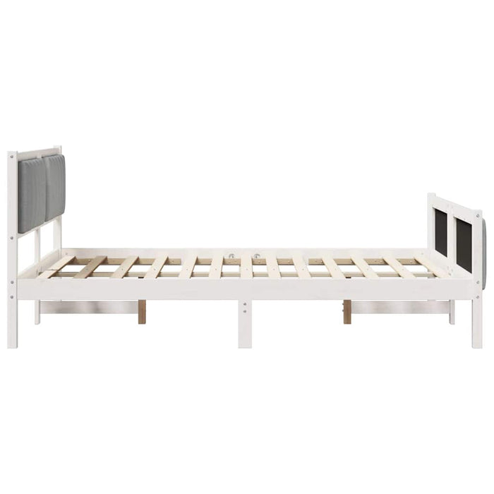 Struttura del Letto Bianco e grigio chiaro 140 x 190 cm