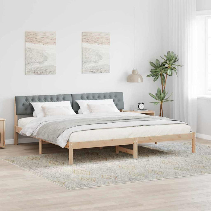 Struttura del Letto Marrone e grigio chiaro 200 x 200 cm