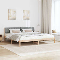 Struttura del Letto Marrone e grigio chiaro 200 x 200 cm 3394338