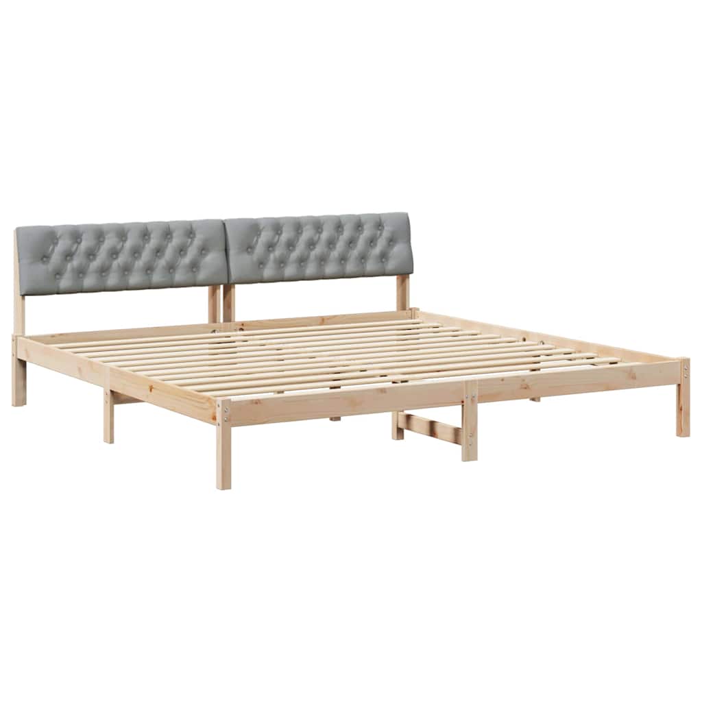 Struttura del Letto Marrone e grigio chiaro 200 x 200 cm 3394338