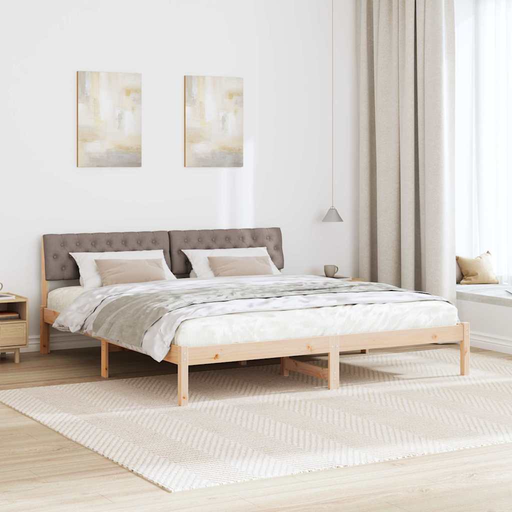 Struttura del Letto con testiera Marrone e taupe 180 x 200 cm 3394346