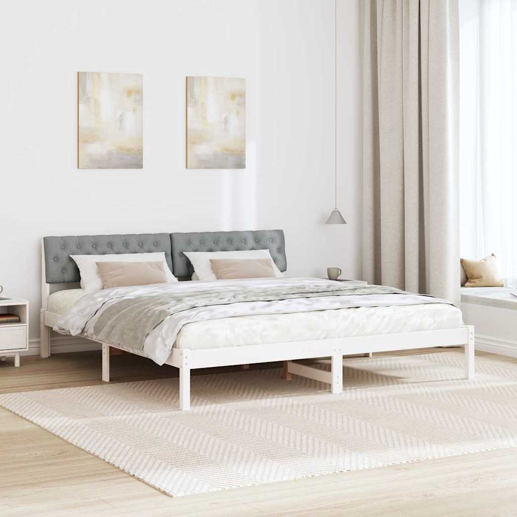 Struttura del Letto Bianco e grigio chiaro 180 x 200 cm
