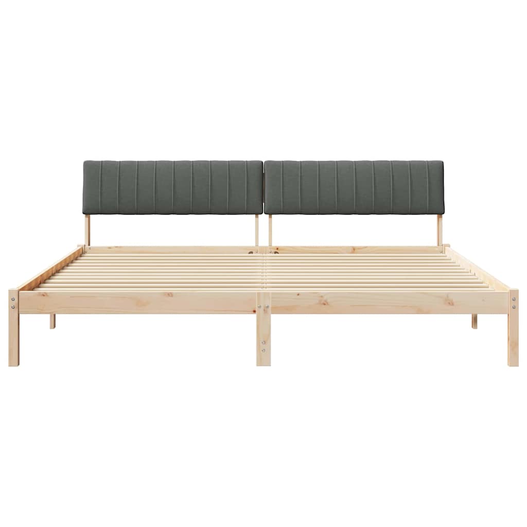 Struttura del Letto marrone e grigio scuro 200 x 200 cm 3394349