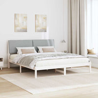 Struttura del Letto Bianco e grigio chiaro 200 x 200 cm 3394362