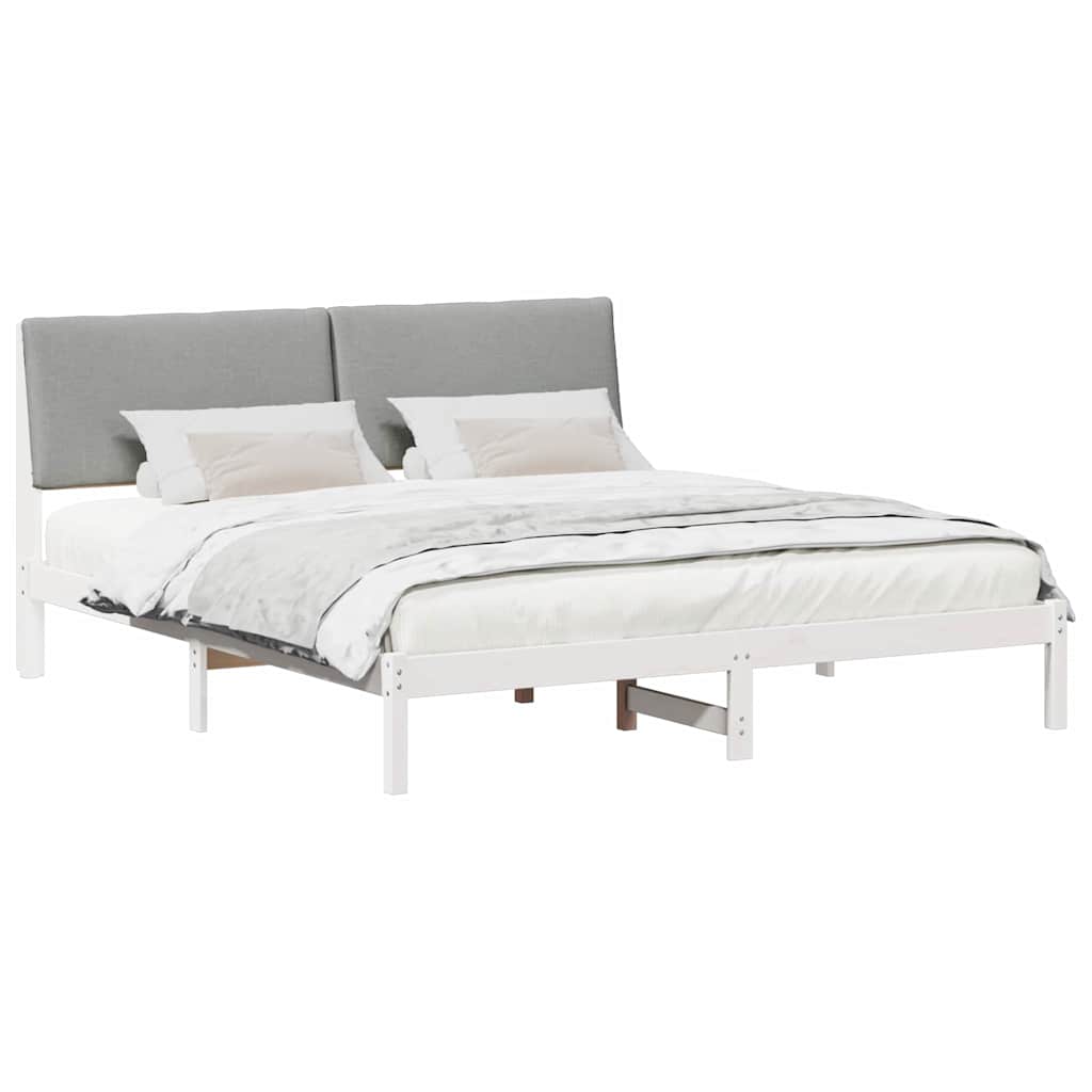 Struttura del Letto Bianco e grigio chiaro 200 x 200 cm 3394362