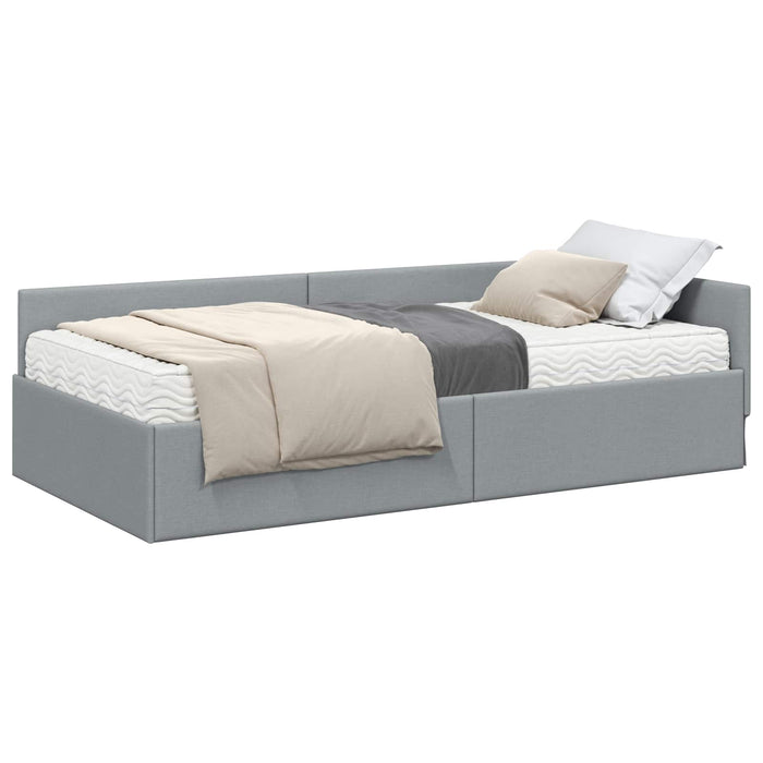 Struttura Letto Angolare con Materasso 2 pcs Grigio chiaro 3393581