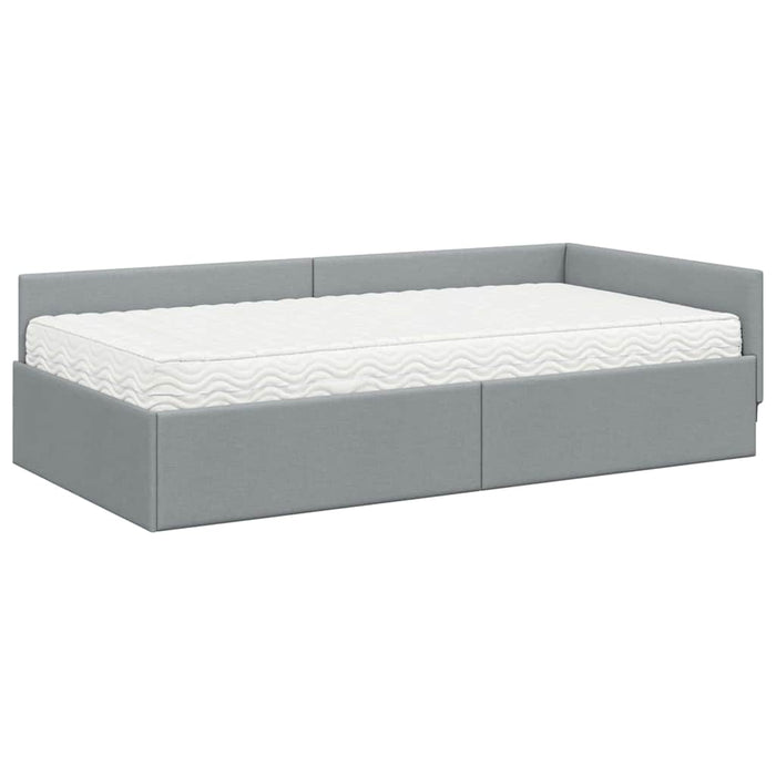 Struttura Letto Angolare con Materasso 2 pcs Grigio chiaro 3393581