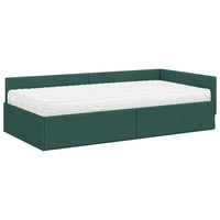 Struttura Letto Angolare con Materasso 2 pcs Verde Tessuto 3393585
