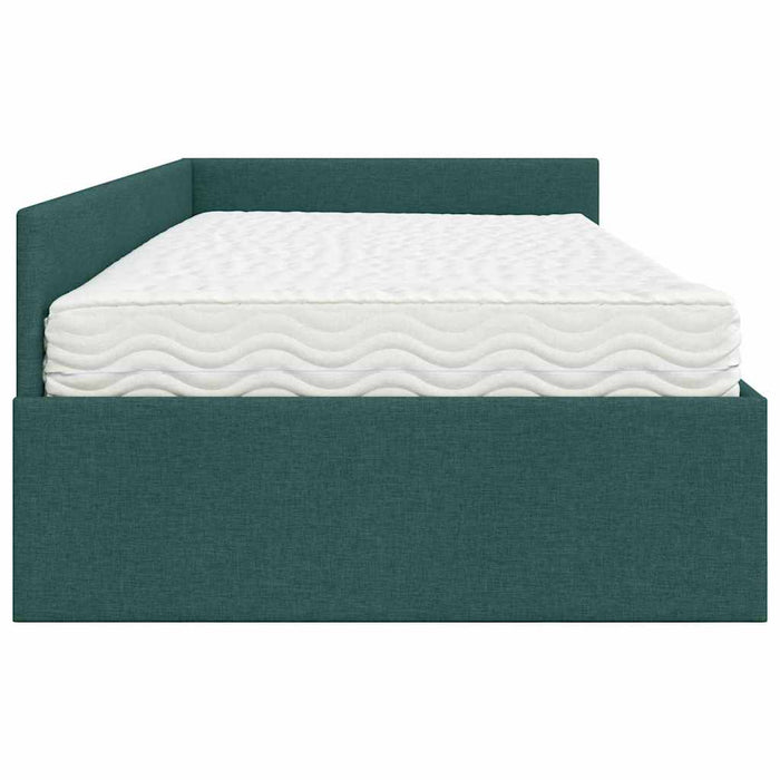 Struttura Letto Angolare con Materasso 2 pcs Verde Tessuto 3393585