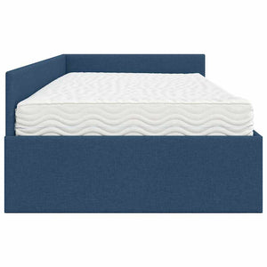 Struttura Letto Angolare con Materasso Altro 2 pcs Blu Tessuto 3393588