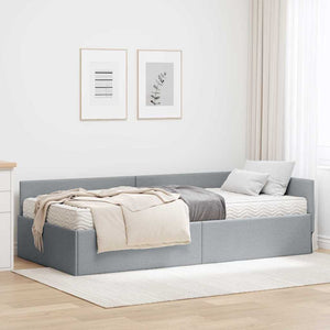 Struttura Letto Angolare con Materasso 2 pcs Grigio chiaro 3393589