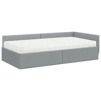 Struttura Letto Angolare con Materasso 2 pcs Grigio chiaro 3393589