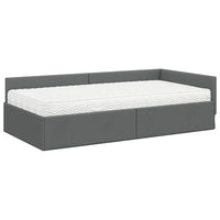 Struttura Letto Angolare con Materasso 2 pcs Grigio Tessuto 3393590