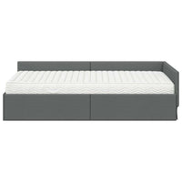 Struttura Letto Angolare con Materasso 2 pcs Grigio Tessuto 3393590