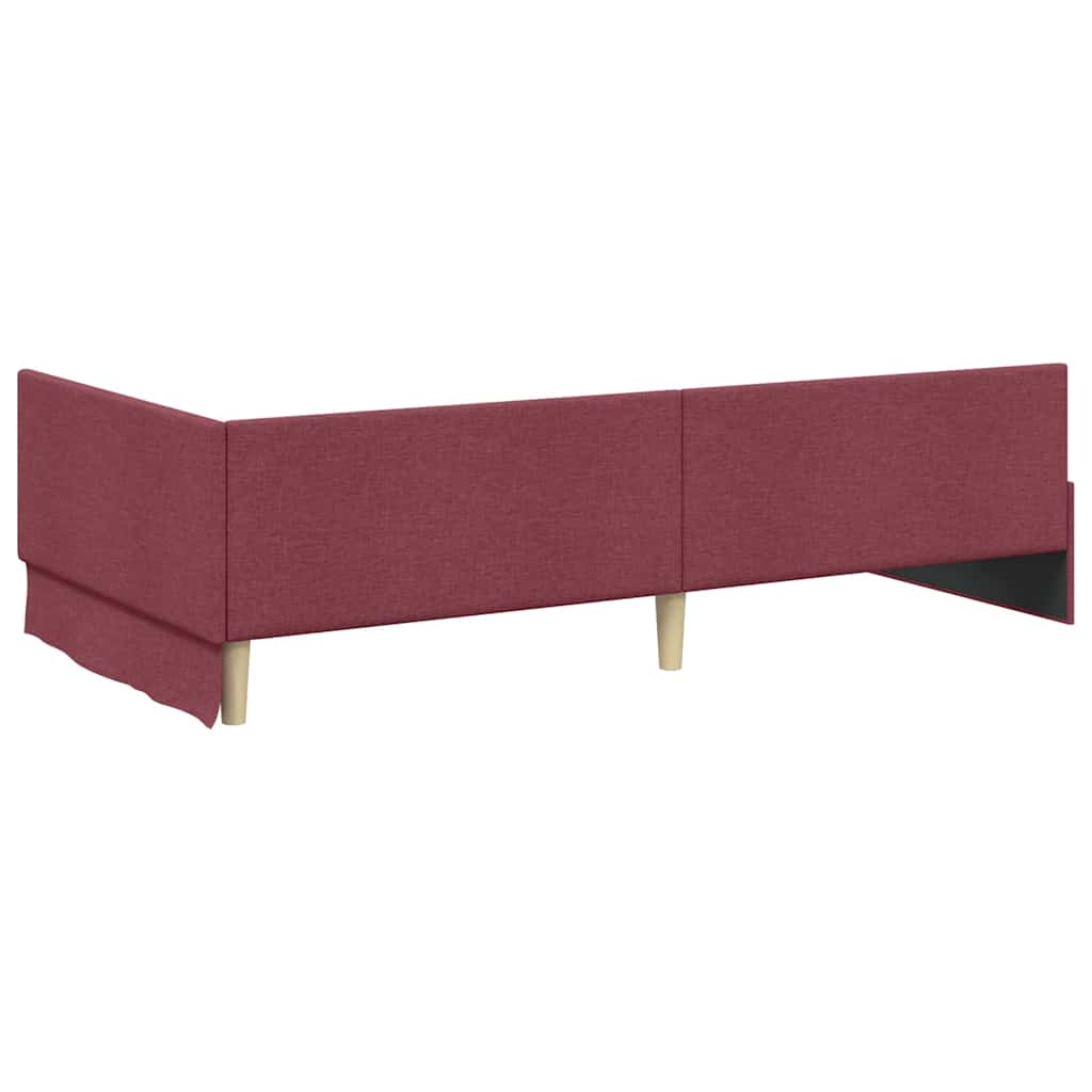Struttura Letto Angolare con Materasso 2 pcs Rosso Tessuto 3393592