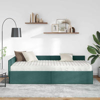 Struttura Letto Angolare con Materasso 2 pcs Verde Tessuto 3393593