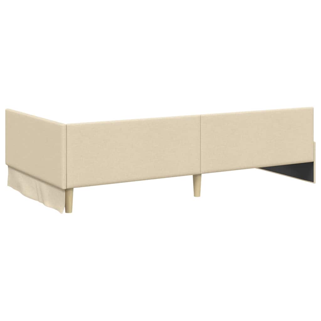 Struttura Letto Angolare con Materasso 2 pcs Crema Tessuto 3393595