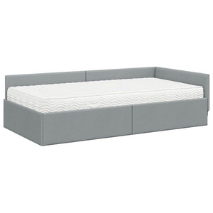 Struttura Letto Angolare con Materasso 2 pcs Grigio chiaro 3393597