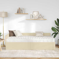 Struttura Letto Angolare con Materasso 2 pcs Crema Tessuto 3393603