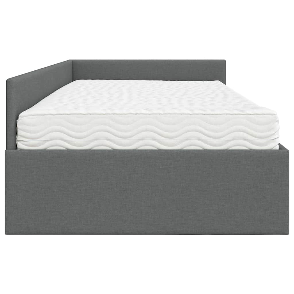 Struttura Letto Angolare con Materasso 2 pcs Grigio Tessuto 3393606