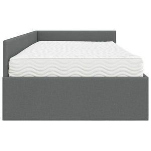 Struttura Letto Angolare con Materasso 2 pcs Grigio Tessuto 3393606
