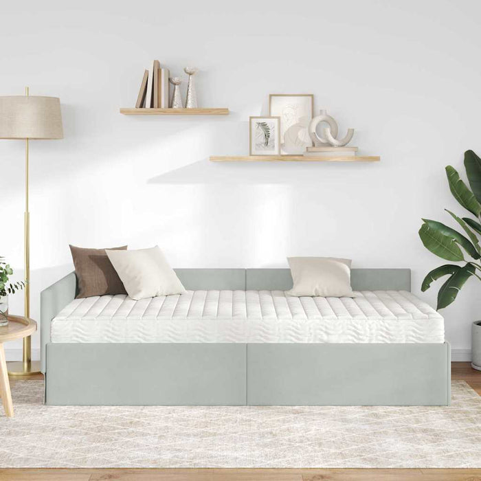 Struttura Letto Angolare con Materasso 2 pcs Grigio chiaro 3393614