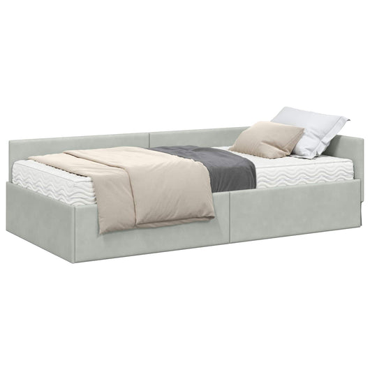 Struttura Letto Angolare con Materasso 2 pcs Grigio chiaro 3393614
