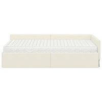 Struttura Letto Angolare con Materasso 2 pcs Crema Velluto 3393621